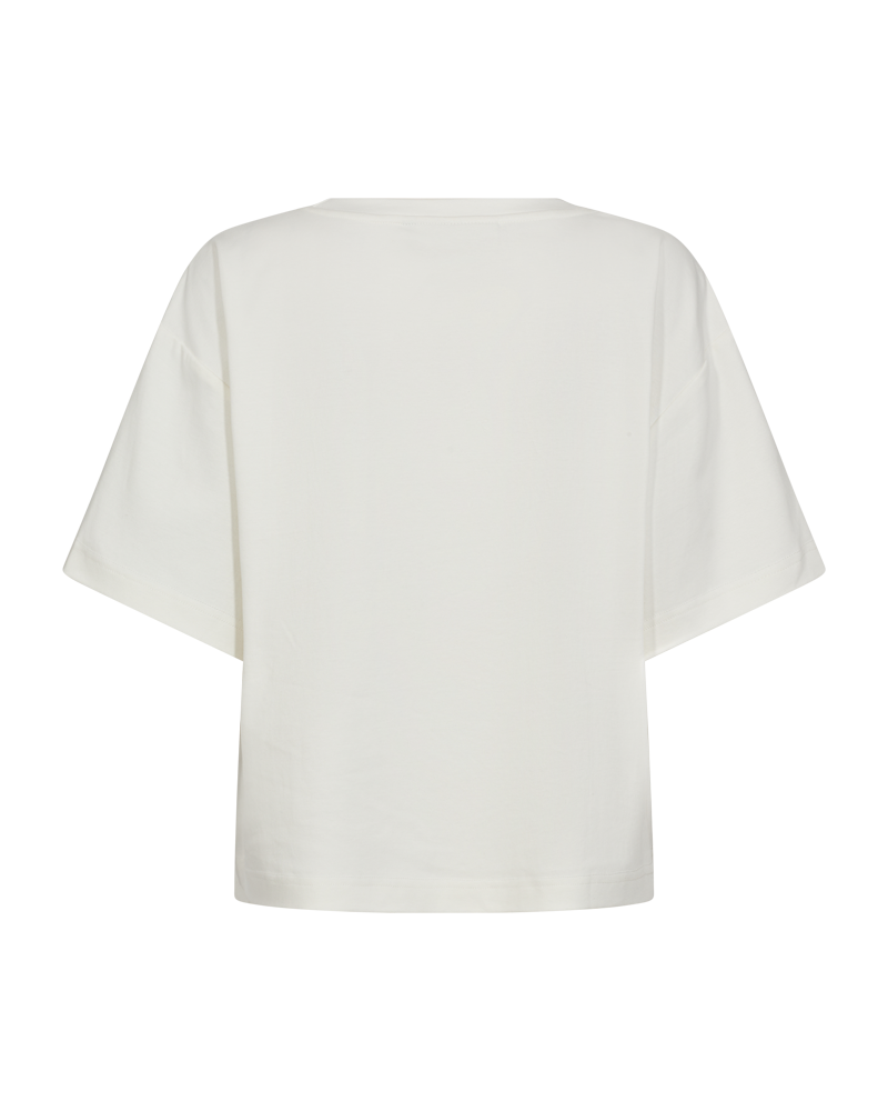 CMMUSE - T-SHIRT MED SIMILISTEN I RÅHVID
