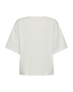 CMMUSE - T-SHIRT MED SIMILISTEN I RÅHVID