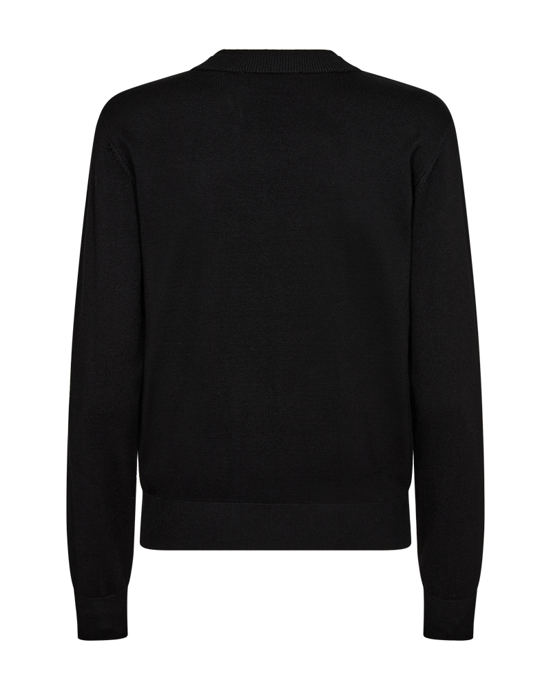 CMVERAN - PULLOVER MED PAILLETTER OG SMILISTEN I SORT