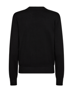 CMVERAN - PULLOVER MED PAILLETTER OG SMILISTEN I SORT