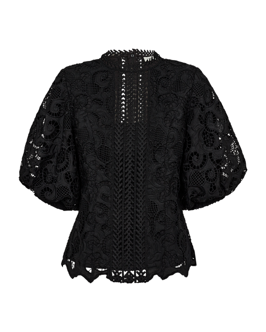 CMLANLY - BLUSE MED BLONDER I SORT