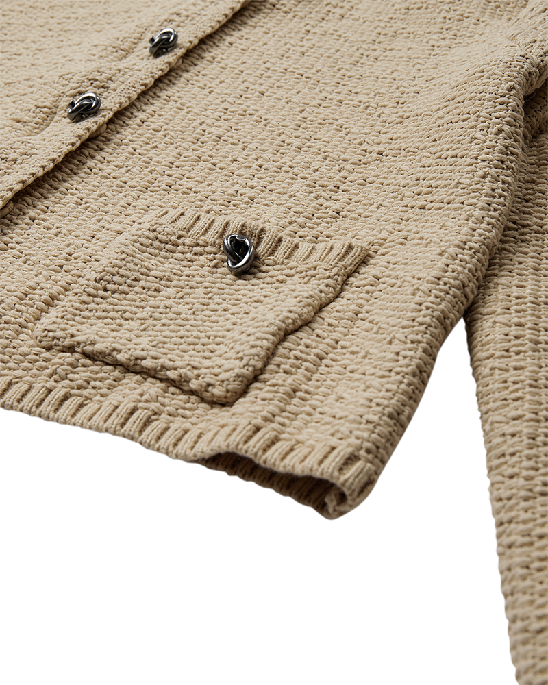 CMFIONA - STRIKKET CARDIGAN I BEIGE