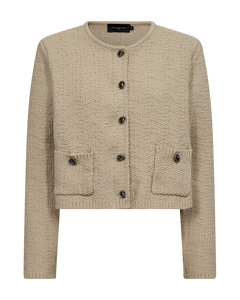 CMFIONA - STRIKKET CARDIGAN I BEIGE