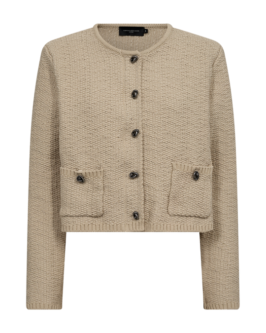 CMFIONA - STRIKKET CARDIGAN I BEIGE