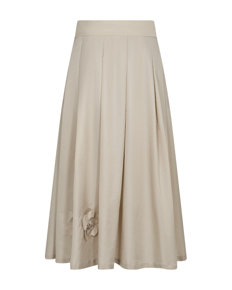 CMSIMI - NEDERDEL MED HÅNDLAVEDE BLOMSTER I BEIGE