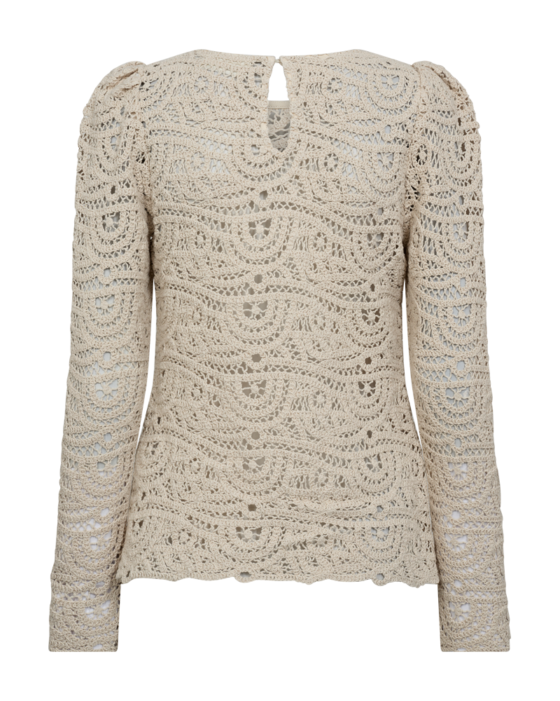 CMKARLA - HÆKLET BLUSE I BEIGE