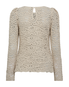 CMKARLA - HÆKLET BLUSE I BEIGE