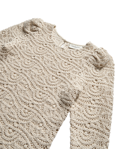 CMKARLA - HÆKLET BLUSE I BEIGE