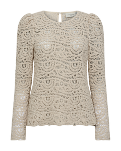 CMKARLA - HÆKLET BLUSE I BEIGE