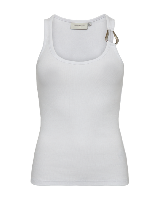 CMSIV - TOP MED SPÆNDEDETALJE I HVID