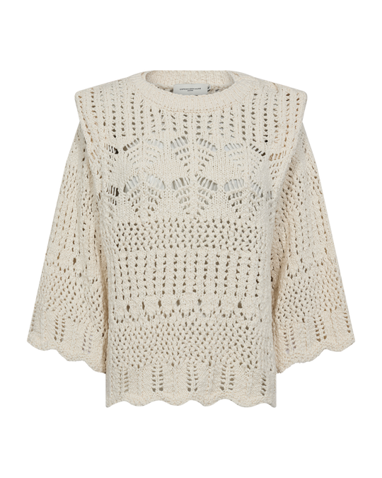 CMMILA - STRIKKET PULLOVER I RÅHVID