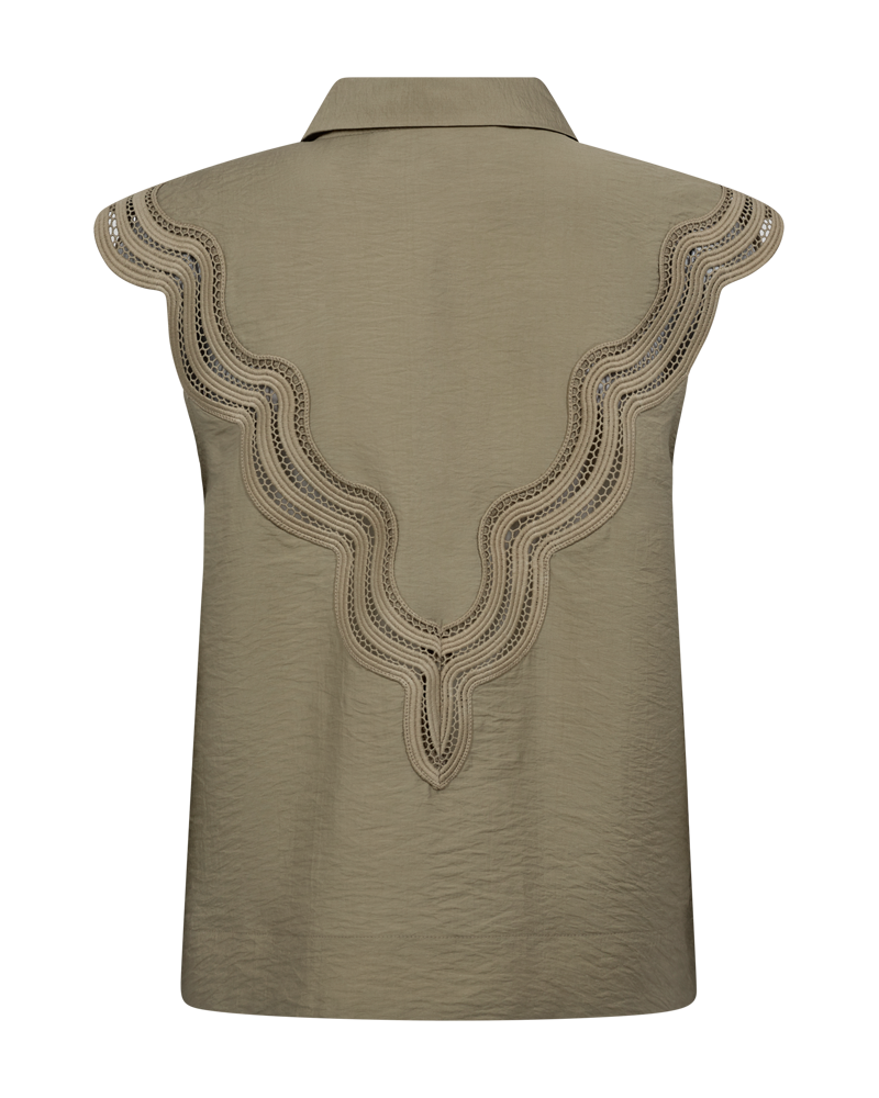 CMCOLE - SKJORTE MED BLONDER I GRØN