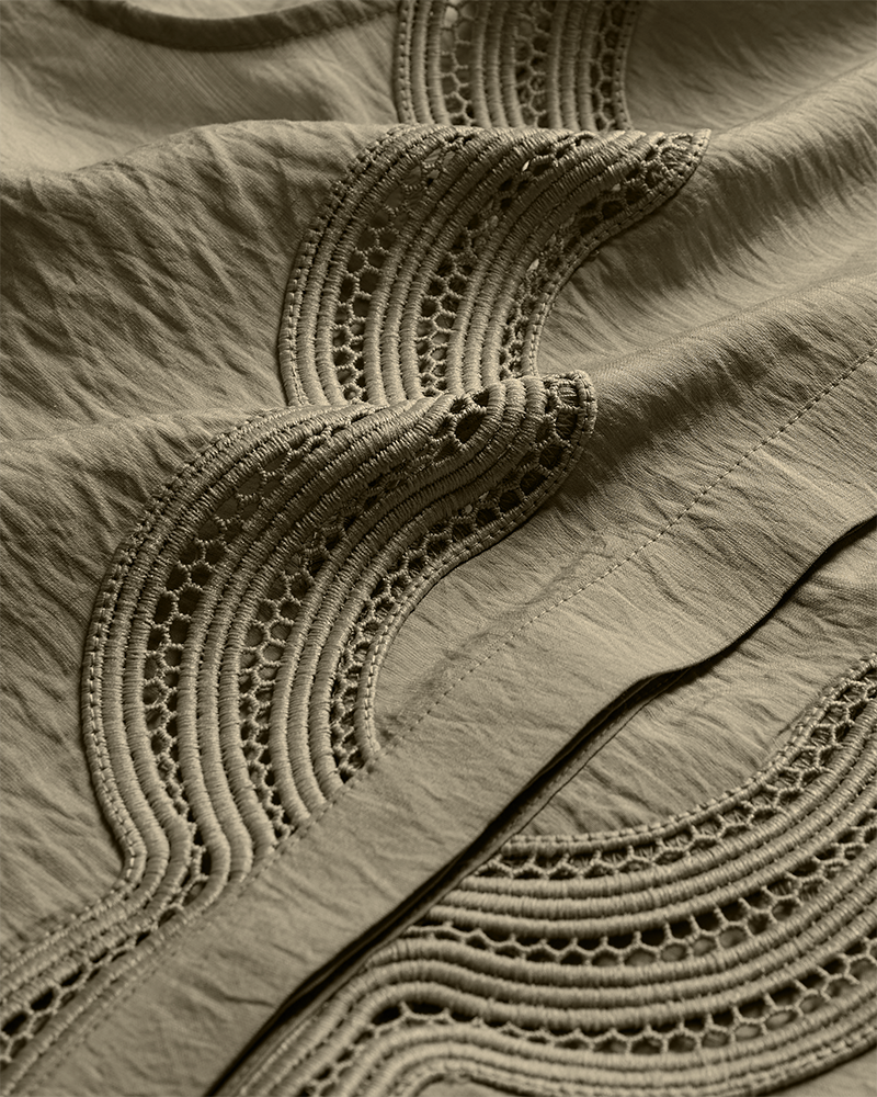 CMCOLE - SKJORTE MED BLONDER I GRØN