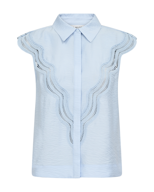 CMCOLE - SKJORTE MED BLONDER I BLÅ