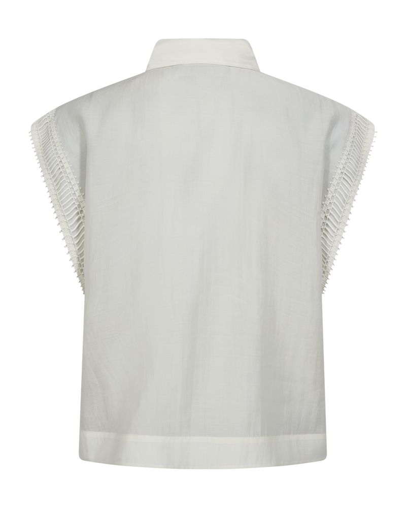 CMMOLLY - SKJORTE MED CUT-AND-SEW BLONDER I RÅHVID