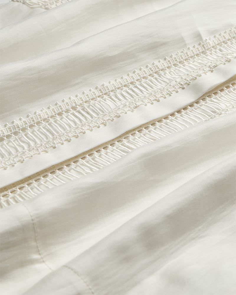 CMMOLLY - SKJORTE MED CUT-AND-SEW BLONDER I RÅHVID