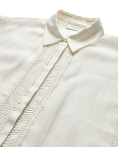 CMMOLLY - SKJORTE MED CUT-AND-SEW BLONDER I RÅHVID
