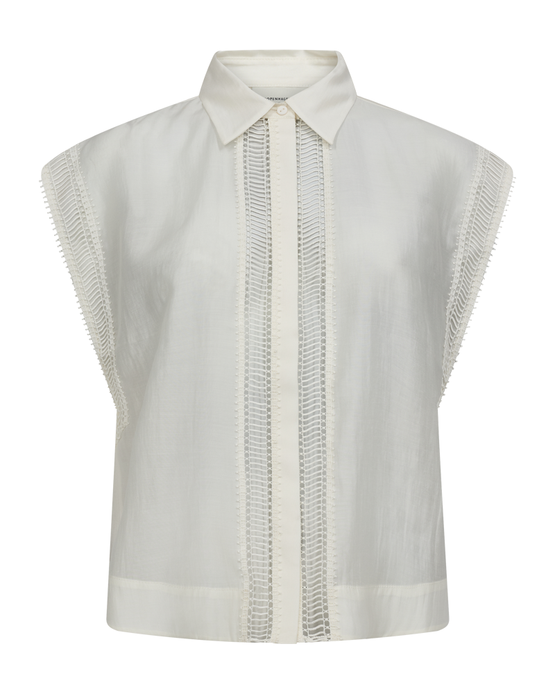 CMMOLLY - SKJORTE MED CUT-AND-SEW BLONDER I RÅHVID