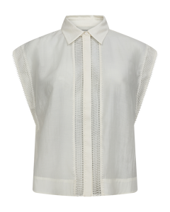CMMOLLY - SKJORTE MED CUT-AND-SEW BLONDER I RÅHVID