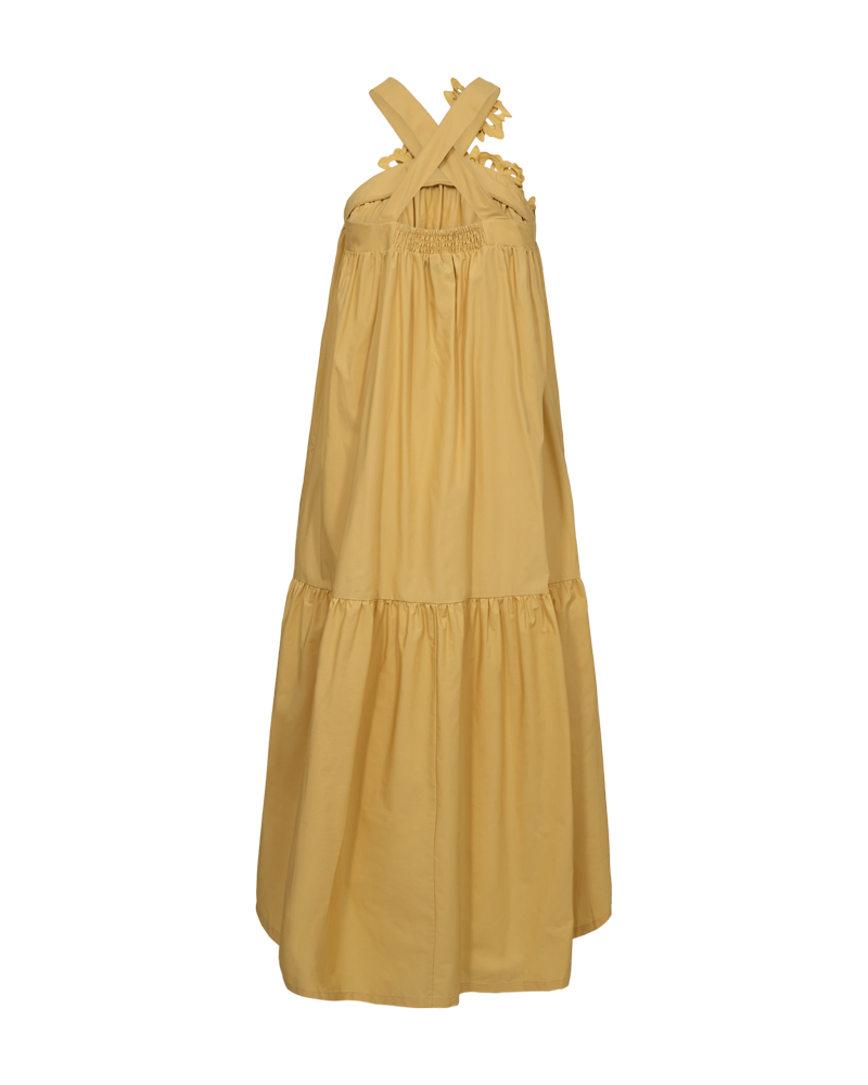 CMVINCA - KJOLE MED PÅSYEDE BLOMSTER I GUL