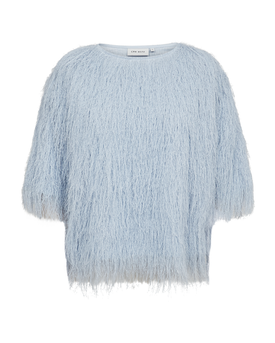 CMFALLON - T-SHIRT MED FRYNSER I BLÅ