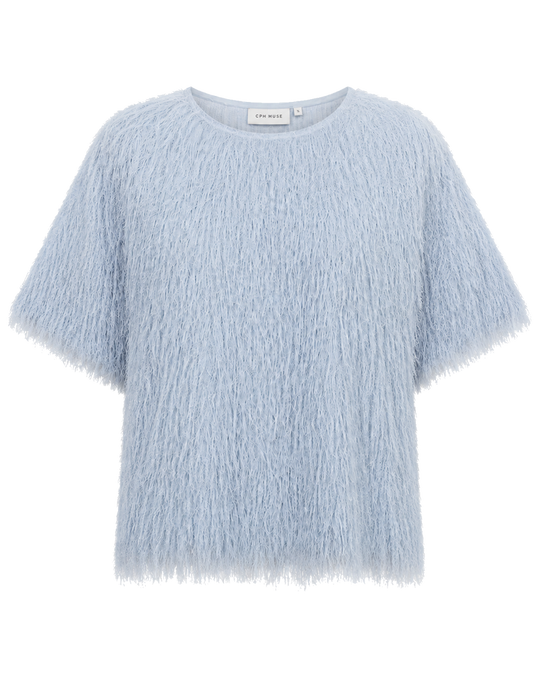 CMFALLON - T-SHIRT MED FRYNSER I BLÅ