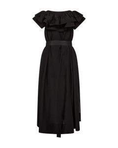 CMMOLLY - OFF-SHOULDER KJOLE MED FLÆSEKANT I SORT