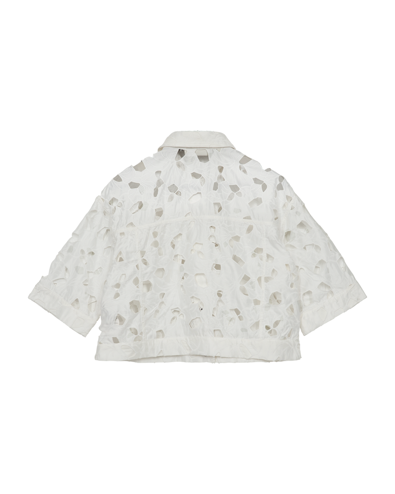 CMNOTRA - JAKKE MED HULMØNSTER I HVID