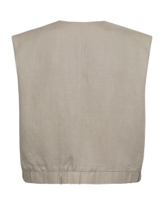 CMNATULI - KORT VEST MED ELASTIKKANT I BEIGE