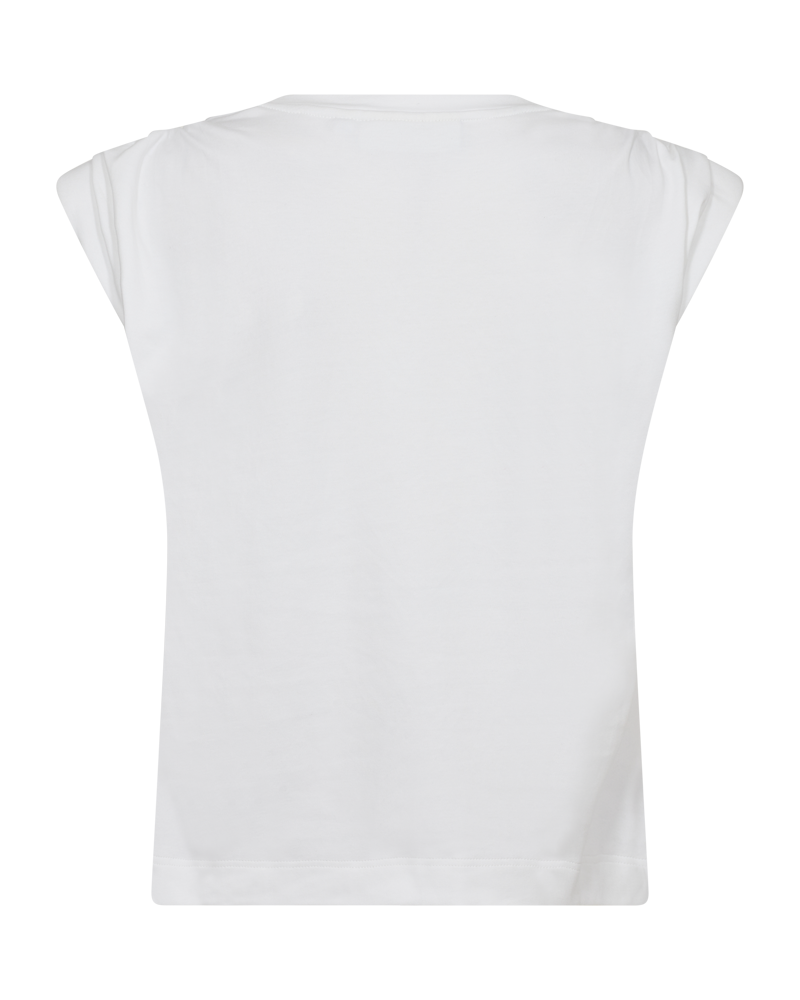 CMMUSE - T-SHIRT MED SIMILISTEN I HVID