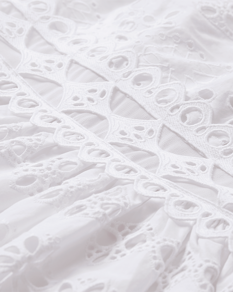 CMGIA - KJOLE MED BLONDER I HVID