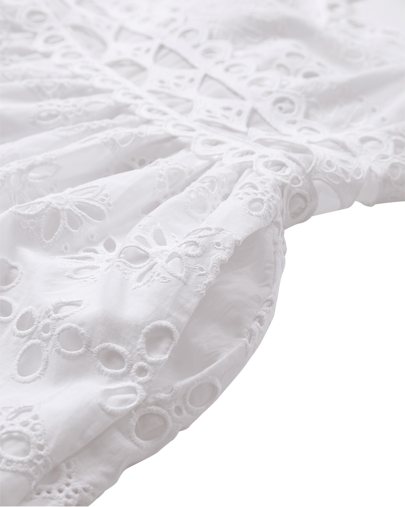 CMGIA - KJOLE MED BLONDER I HVID