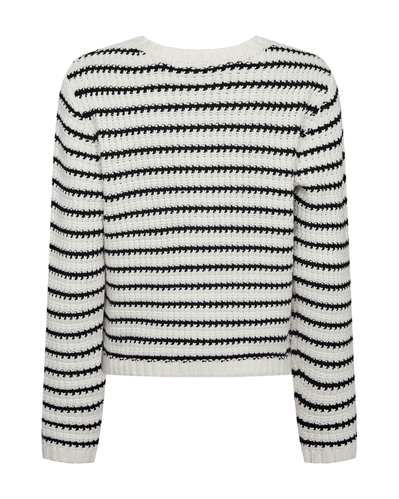 CMCOTTON - CARDIGAN I RÅHVID OG SORT