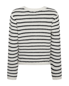 CMCOTTON - CARDIGAN I RÅHVID OG SORT