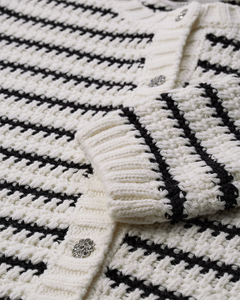 CMCOTTON - CARDIGAN I RÅHVID OG SORT
