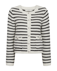 CMCOTTON - CARDIGAN I RÅHVID OG SORT