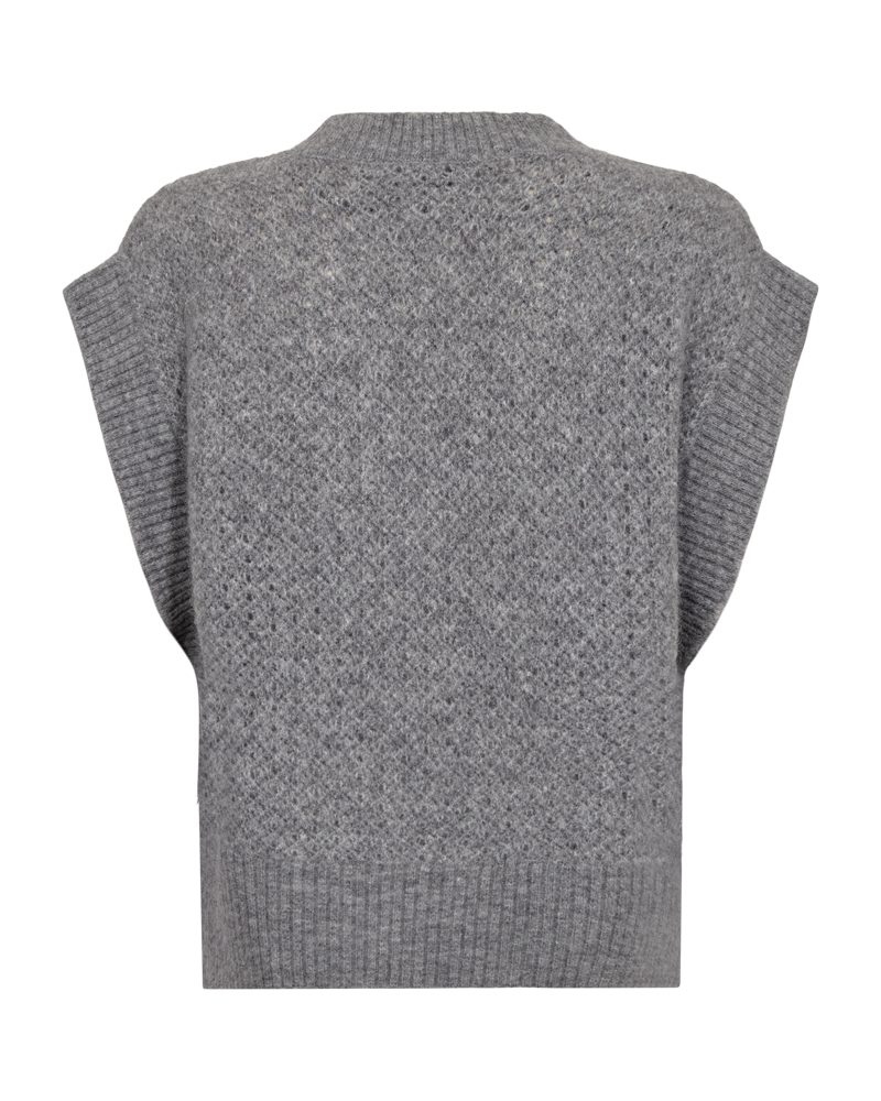 CMIBRA - STRIKKET VEST I GRÅ