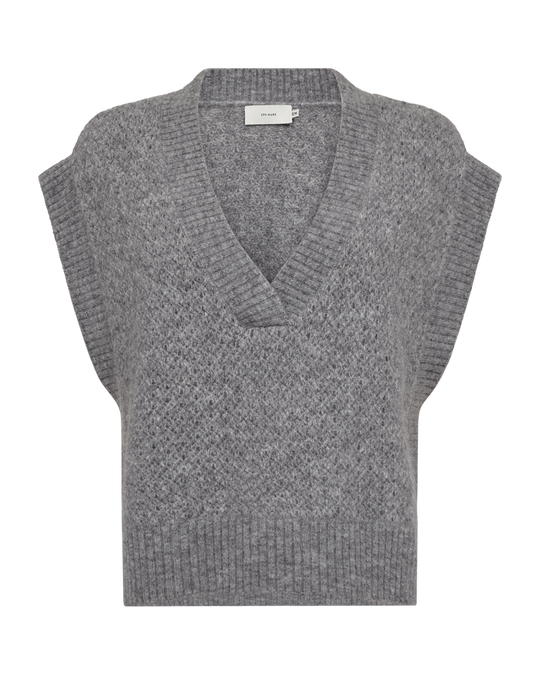 CMIBRA - STRIKKET VEST I GRÅ