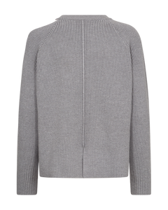 CMCOLIN - RIBSTRIKKET PULLOVER I GRÅ