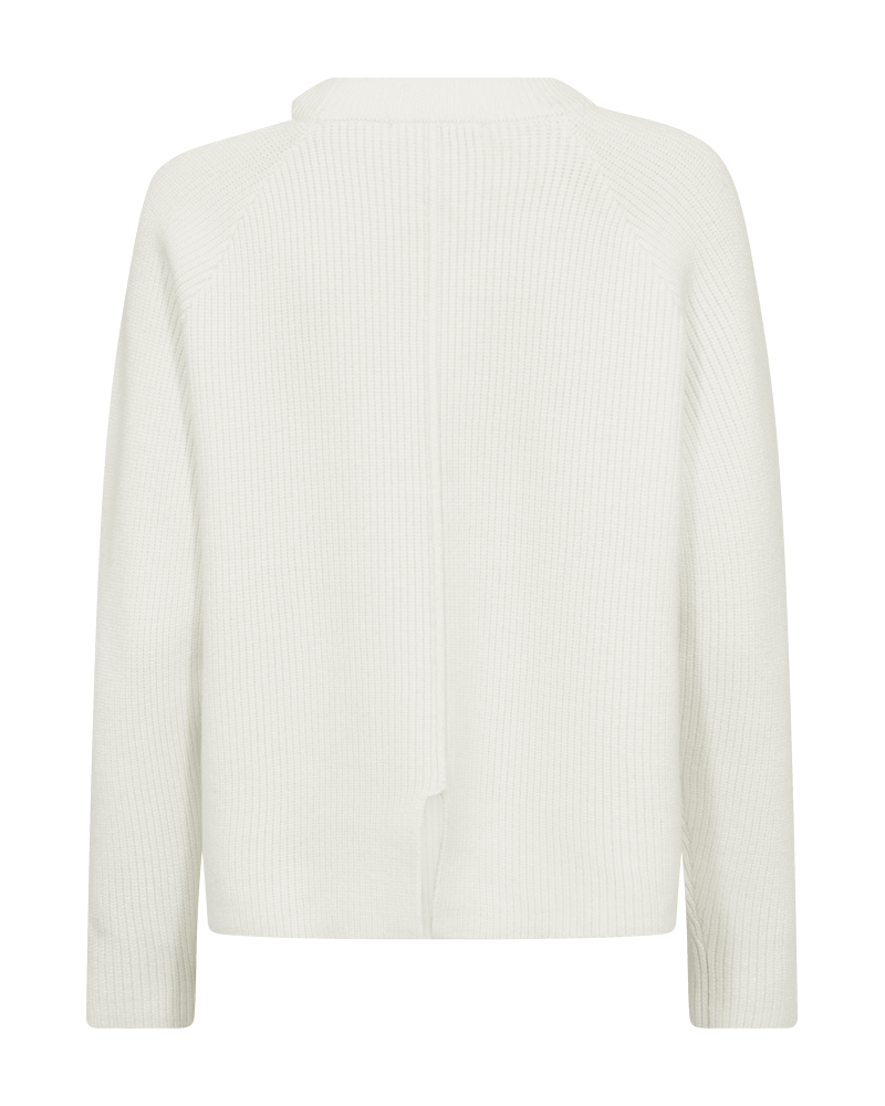 CMCOLIN - RIBSTRIKKET PULLOVER I RÅHVID