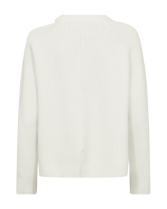 CMCOLIN - RIBSTRIKKET PULLOVER I RÅHVID