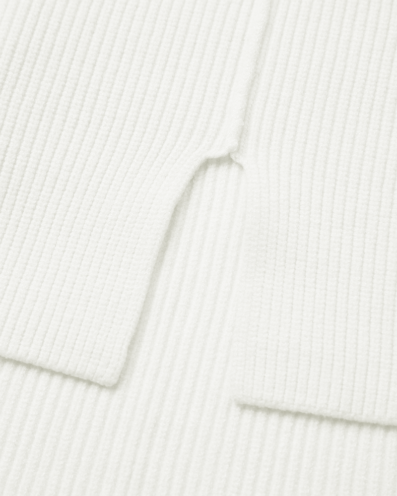 CMCOLIN - RIBSTRIKKET PULLOVER I RÅHVID
