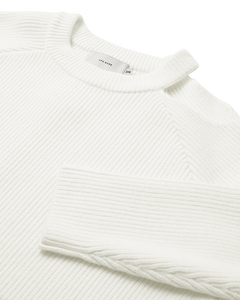 CMCOLIN - RIBSTRIKKET PULLOVER I RÅHVID
