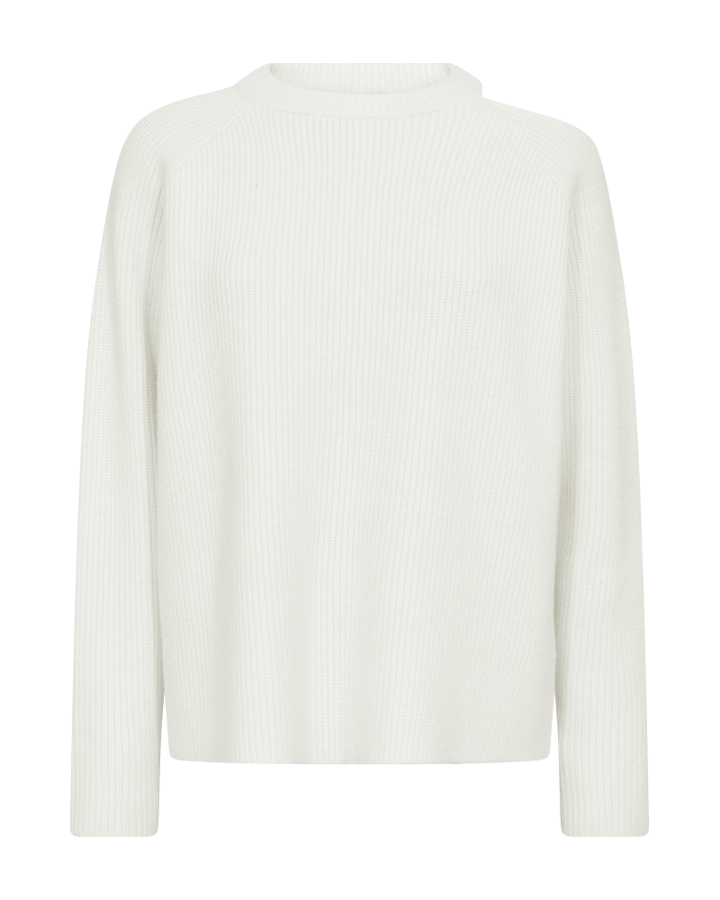 CMCOLIN - RIBSTRIKKET PULLOVER I RÅHVID