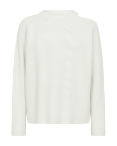 CMCOLIN - RIBSTRIKKET PULLOVER I RÅHVID