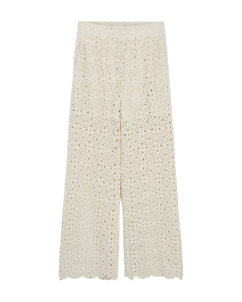 CMCROCHET - BUKSER MED HÆKLET MØNSTER I BEIGE