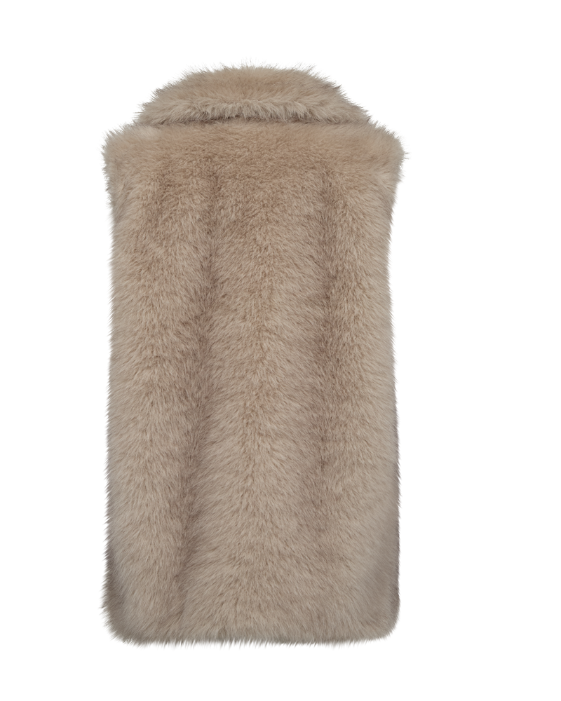 CMPLUSHY - FAUX FUR VEST I BEIGE