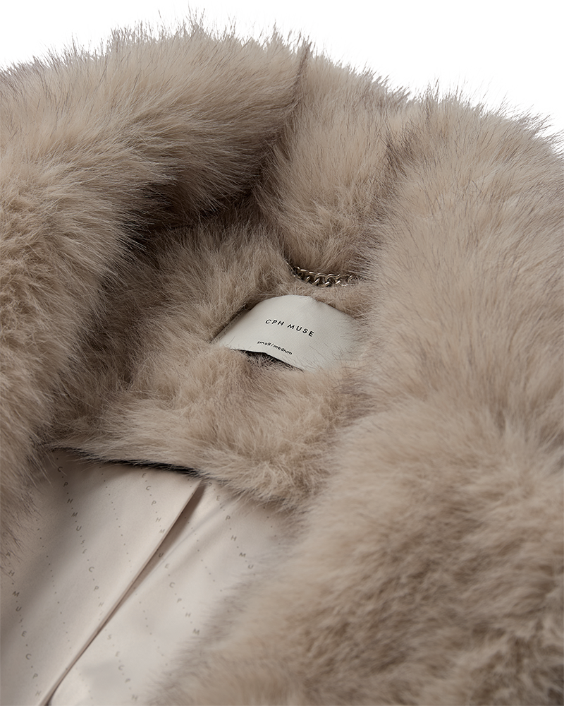 CMPLUSHY - FAUX FUR VEST I BEIGE