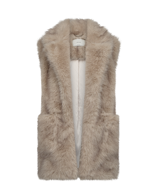 CMPLUSHY - FAUX FUR VEST I BEIGE