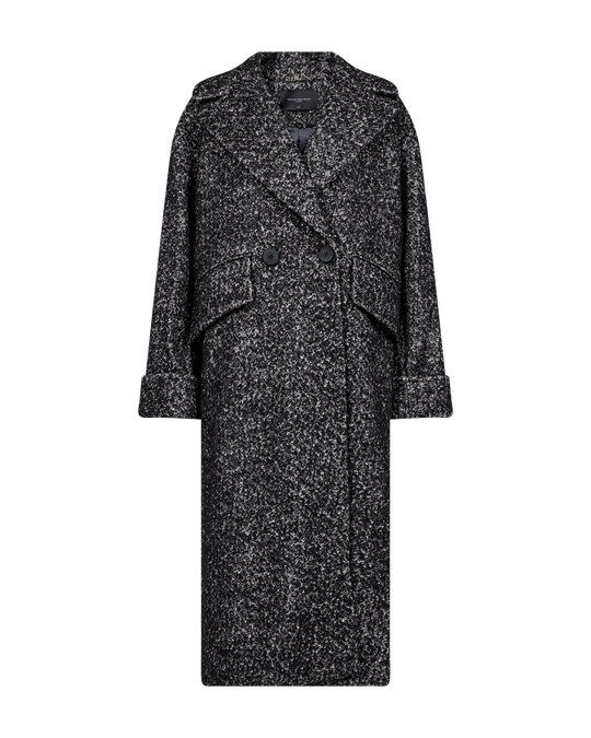 CMZAG - DOBBELTRADET FRAKKE I SORT